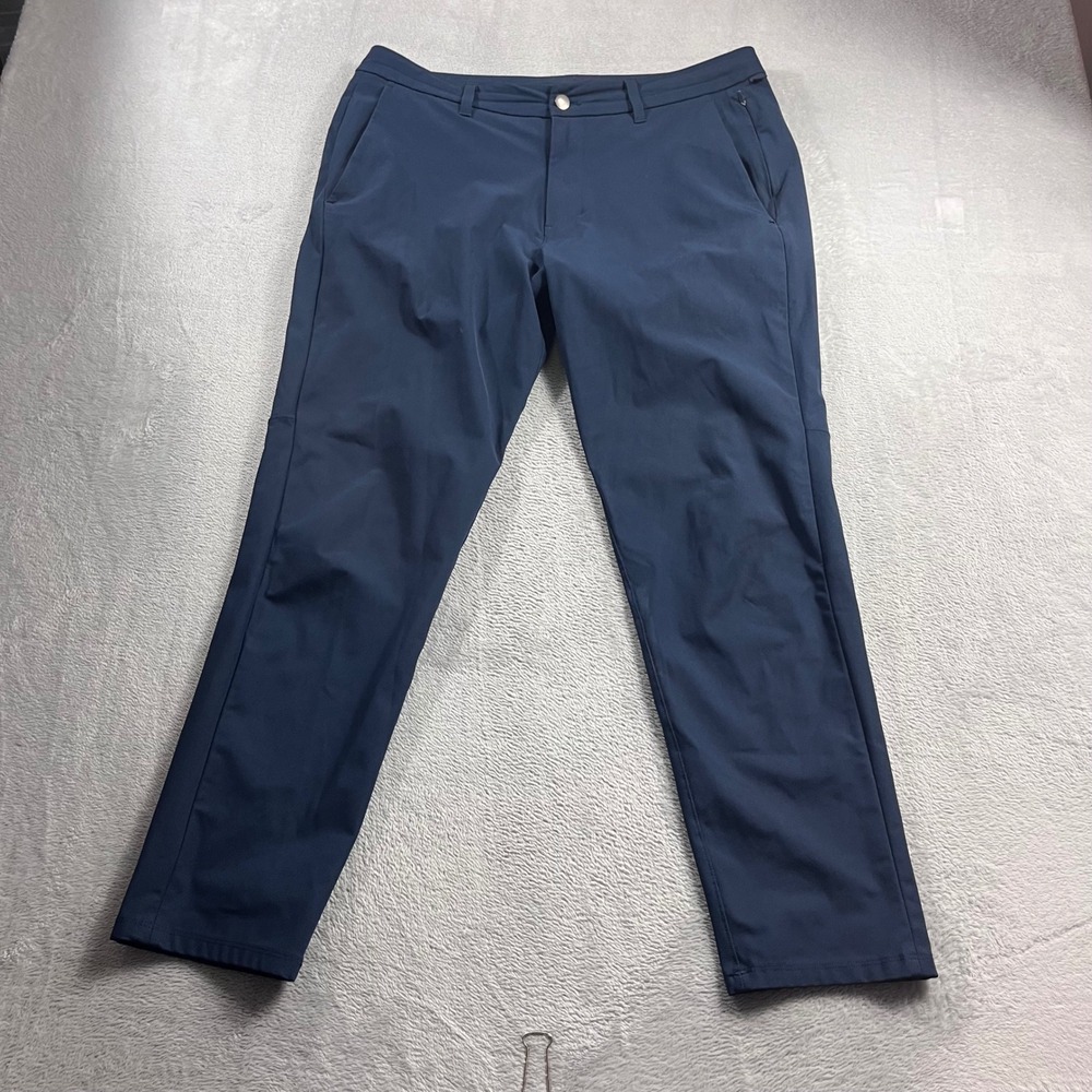 Lululemon Commission Golf Pants Mens 34 Navy Blue Slim Fit LM5A51S Stretch